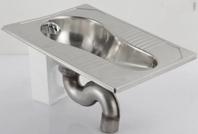 Stainless Steel Squat Pan Toilet With S Pipe