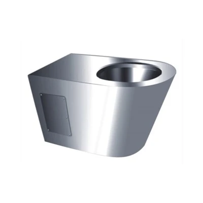 Frontmontert rustfritt stål fengselstoalettveggavfall